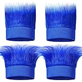 Cindeer 4 Pcs Blue Hairy Costume Headband Blue Headband Fun and Fuzzy Crazy Hair Wig Hair Costume Accessories Party for Adult