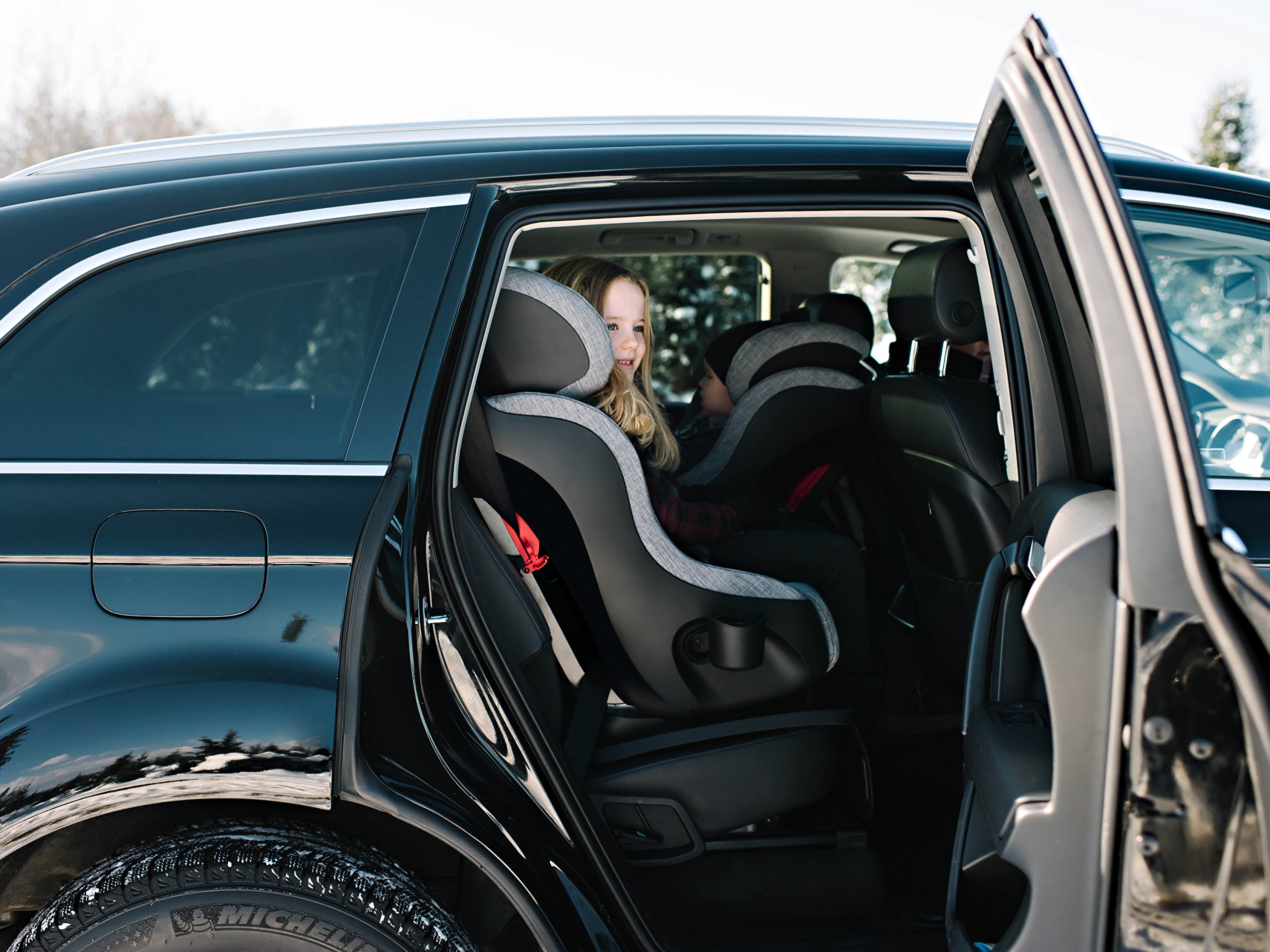 Clek Foonf Rigid Latch Convertible Baby and Toddler Car Seat, Rear and Forward Facing with Anti Rebound Bar, Thunder 2018