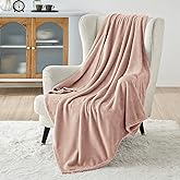 Bedsure GentleSoft Fleece Blanket Twin Size Dusty Pink - 300GSM Lightweight Plush Fuzzy Cozy Soft Warm Blanket for Bed, Sofa, Couch, Travel, Camping, 60x80 inches