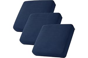 CHUN YI 3PC Stretch Couch Cushion Covers, Individual Sofa Seat Slipcovers Suitable for Armchair Loveseat Sofa with Spandex Jacquard Fabric(3pc,Navy)