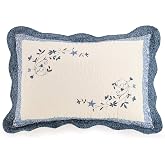 Modern Heirloom Charlotte Standard Sham, Blue, 26" x 20"