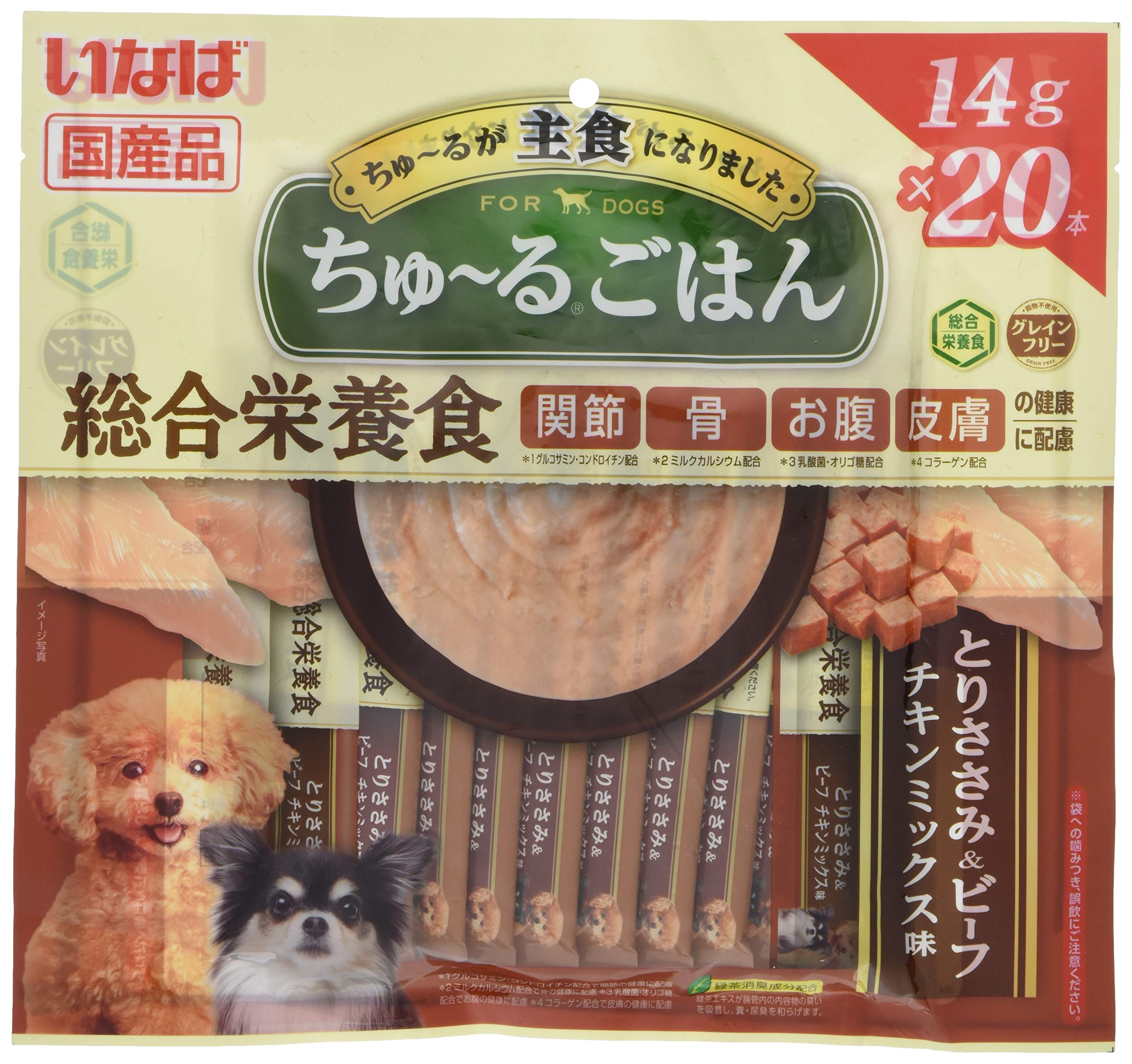 いなば ちゅ~るごはん とりささみ&ビーフ チキンミックス味 20本 犬用おやつ商品画像