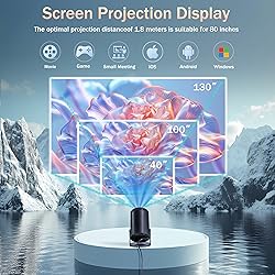 Mini Projector 1080P, 4K Projector Full HD with