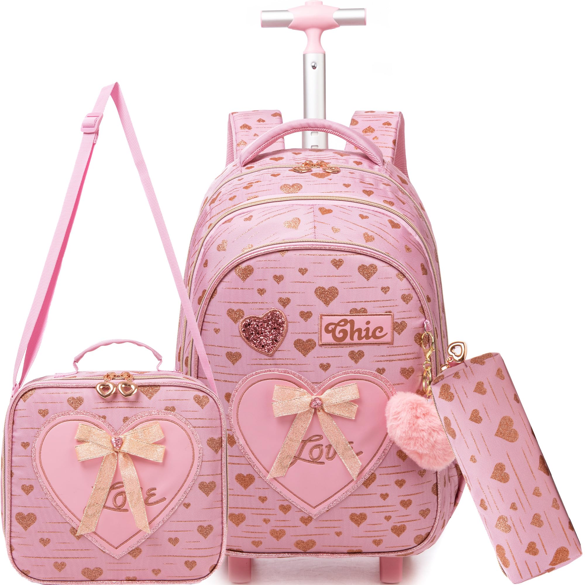Meetbelify Kids Backpacks with Wheels for Girls Rolling Backpack with ...