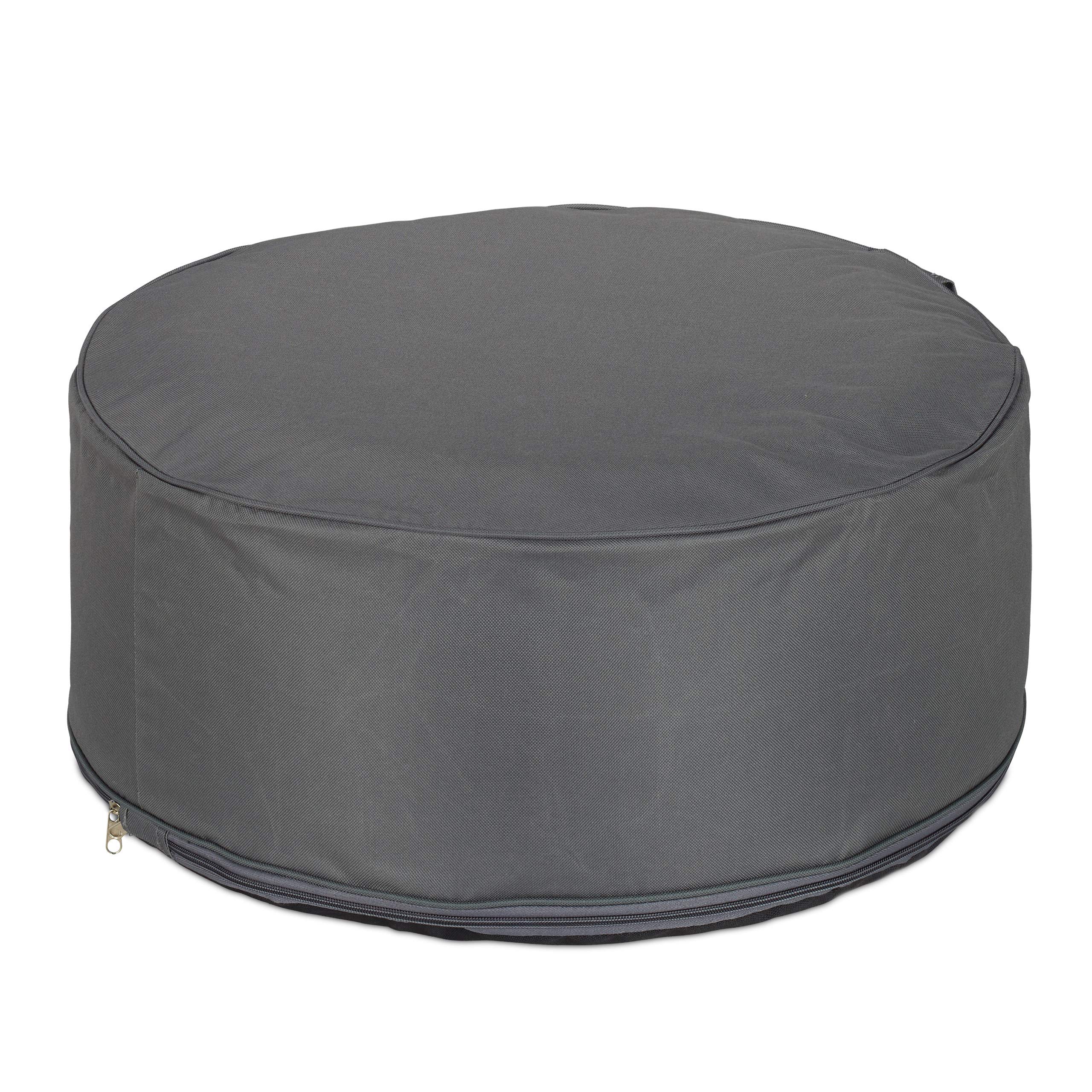 Relaxdays Inflatable stool, outdoor pouf for camping & garden, round stool, pouf, HxD: 26 x 56 cm, dark grey, 1 piece