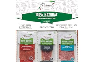 Fiorucci All Natural Uncured Antipasti Italian Sampler Pack, Pepperoni, Prosciutto and Italian Fry Salami, No Nitrites & Antibiotic Free Pork, 11 Oz (Pack of 1)