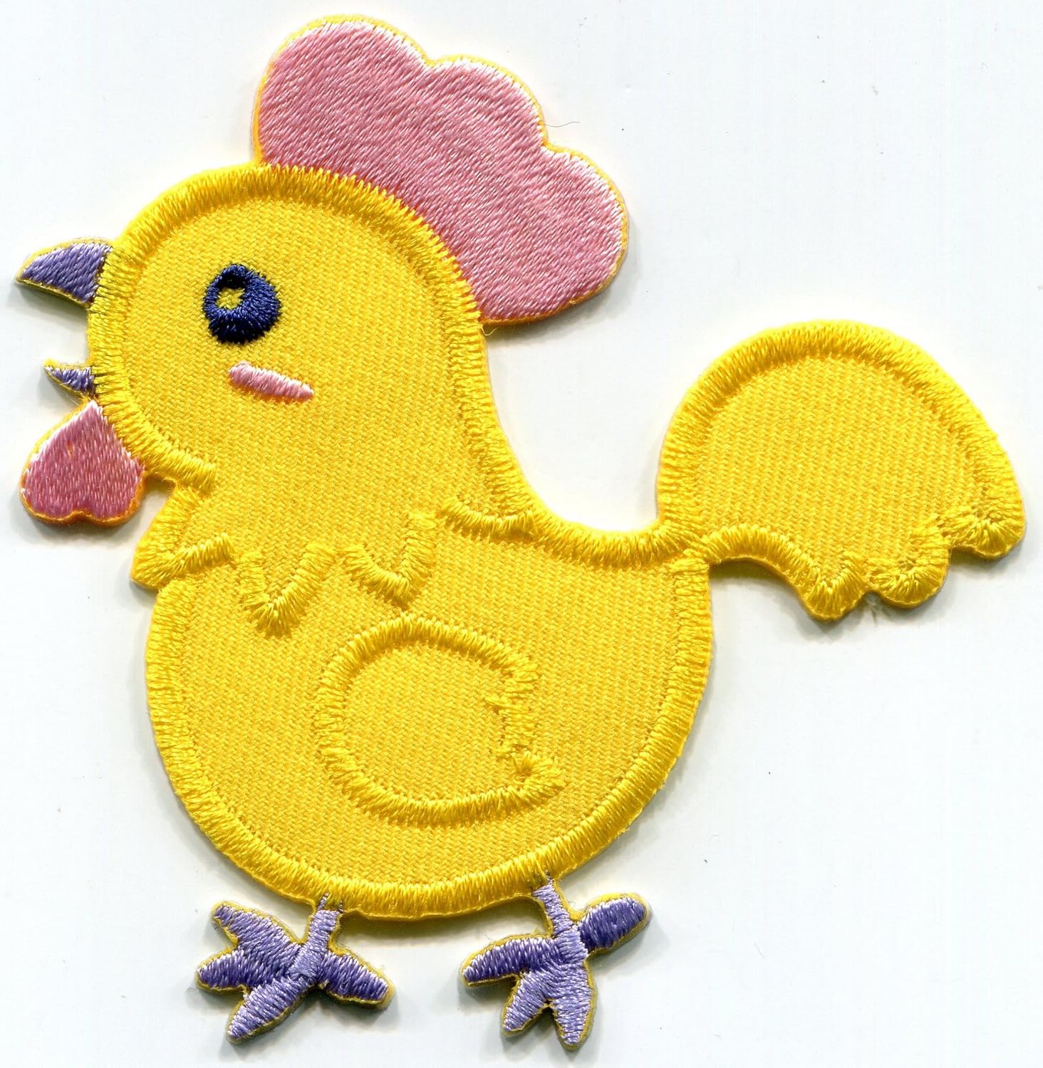 Baby chicken chick yellow embroidered applique ironon