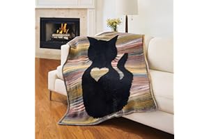 Mary Maxim Purrfect Heart Crochet Blanket Kit, 49" x 41" Cat Throw Blanket Includes 4 Medium Worsted Weight Yarn and Pattern,