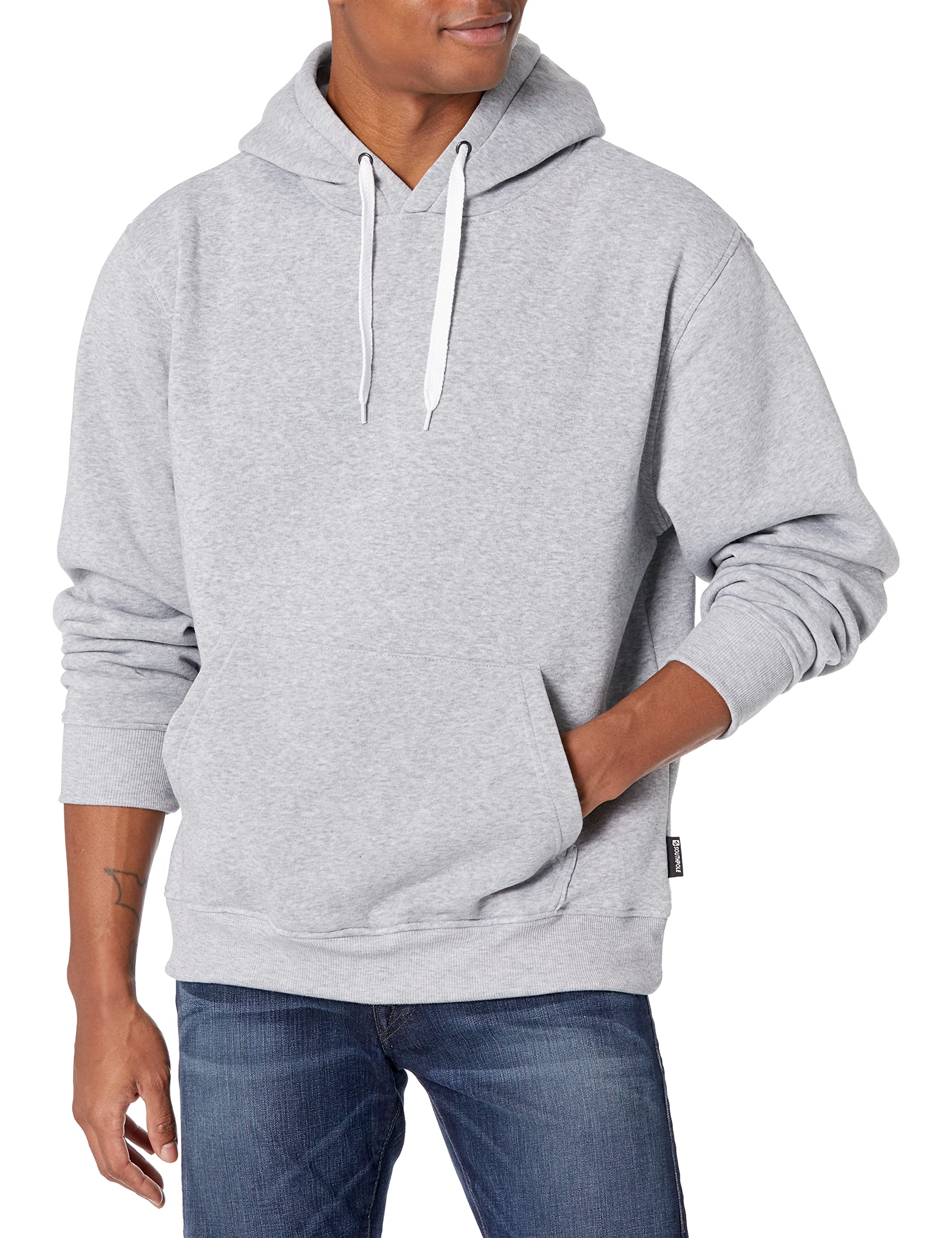 Southpole Men's Basic Fleece Pullover Hoodie Heather Grey Image