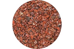 Amazing Gemstone Red Jasper Crystal Chips Aquarium Gravel Rocks - Red Jasper Chips Bulk Fish Tank Gravel, Small Tumbled Stone Chips and Tiny Crystals for Decoration (AAA Grade) (1000+ Carat Chips)