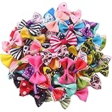 YAKA 60pcs(30pairs) 1.5inch Grosgrain Ribbon Mini Bow Ties Craft Rose Appliques Craft Wedding Hair Bow DIY Decor 30Color (Sty