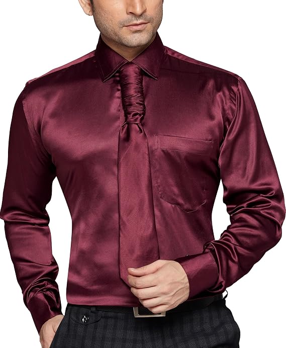 Verwunderlich Herren Hemd Satin Ebenbild