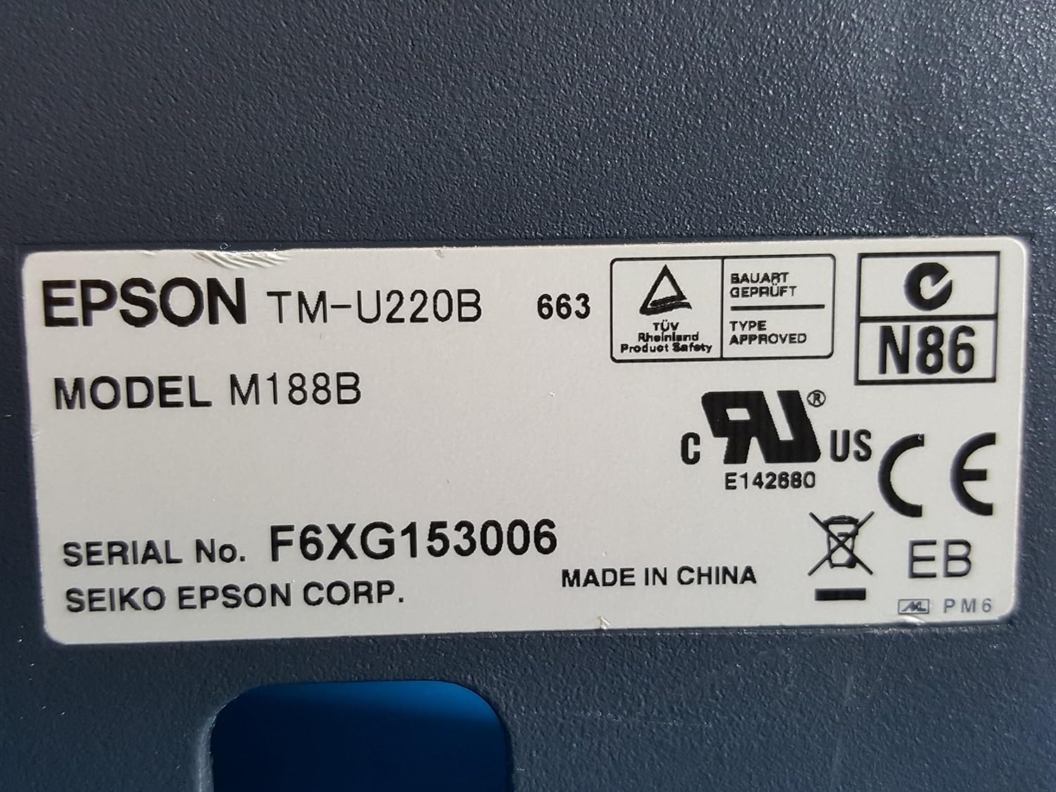 epson printer model m188b