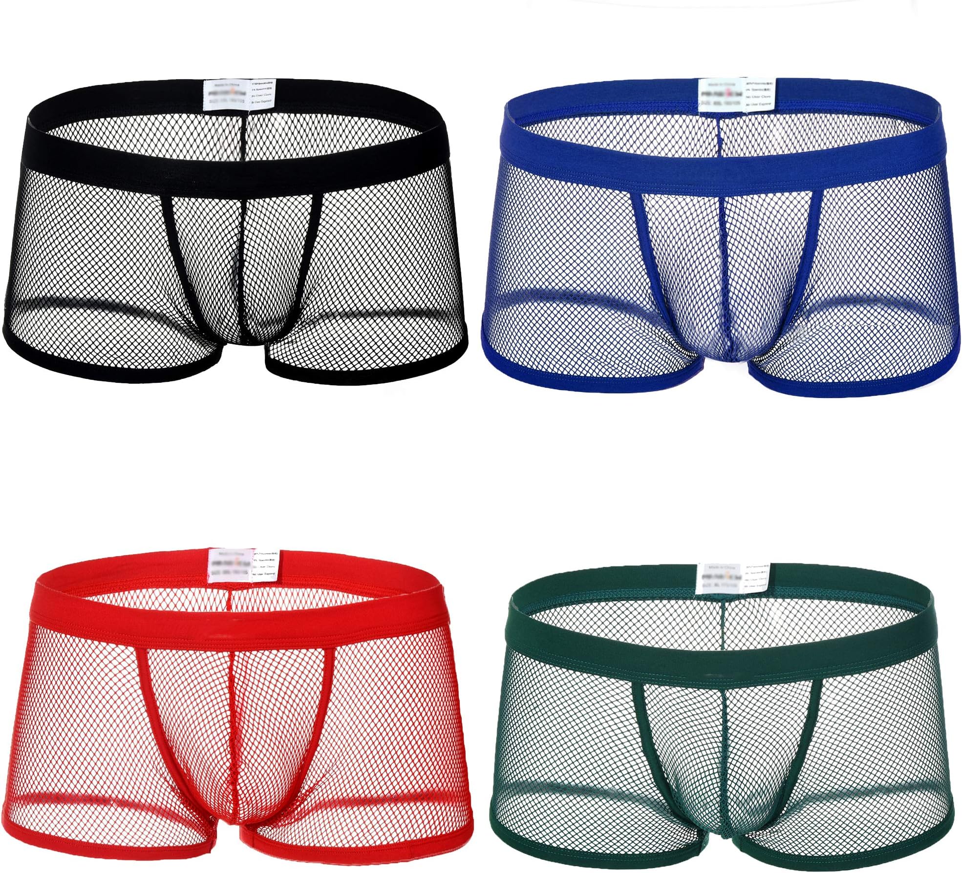 Leories Men's Openwork Mesh Breathable Underwear Lingerie Bodysuit Briefs