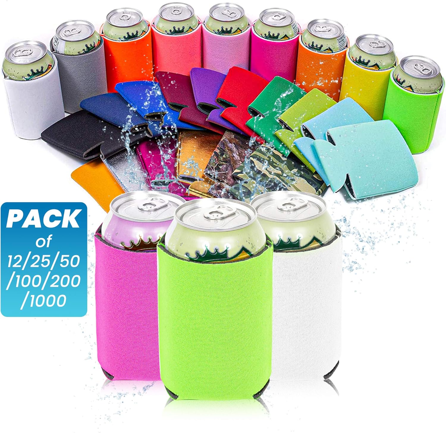 QualityPerfection 12 Beer Blank Can Cooler Sleeve, Coolies Sublimation HTV Insulated, Collapsible For DIY Customizable, Favors, Parties, Events or Weddings(12, Robin Egg Blue): Kitchen & Dining