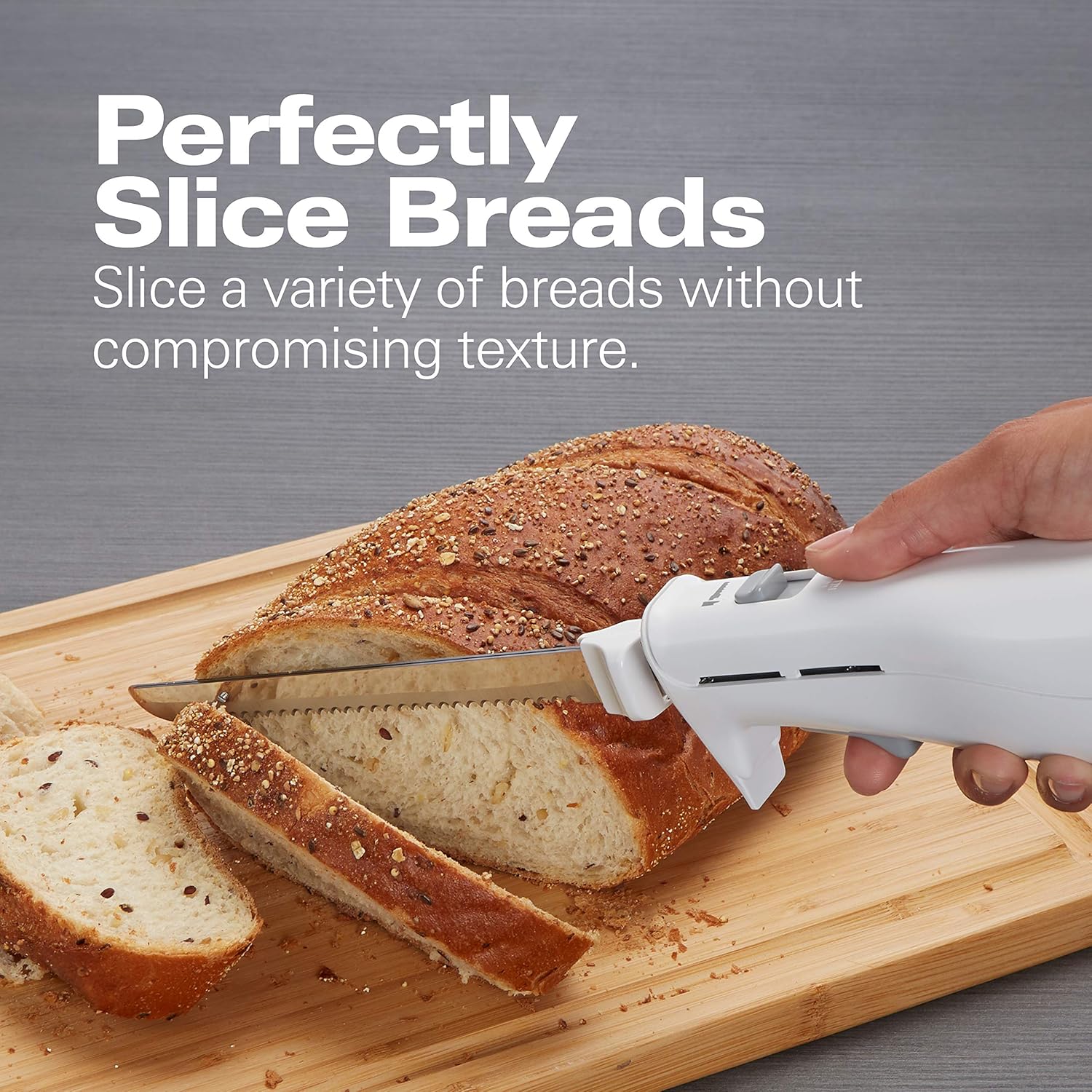 Hamilton Beach Electric Knife for Carving Meats, Poultry, Bread, Crafting Foam & More, Storage Case & Serving Fork Included, White: Electric Knives: Kitchen & Dining