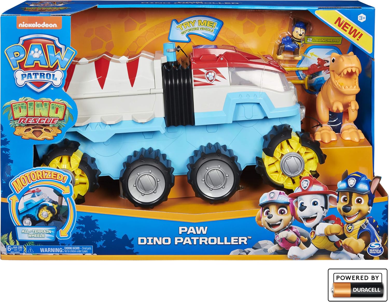 PAW Patrol Dino Rescue Dino Patroller Motorised Team Vehicle with Exclusive Chase and T-Rex Figures - Image 3