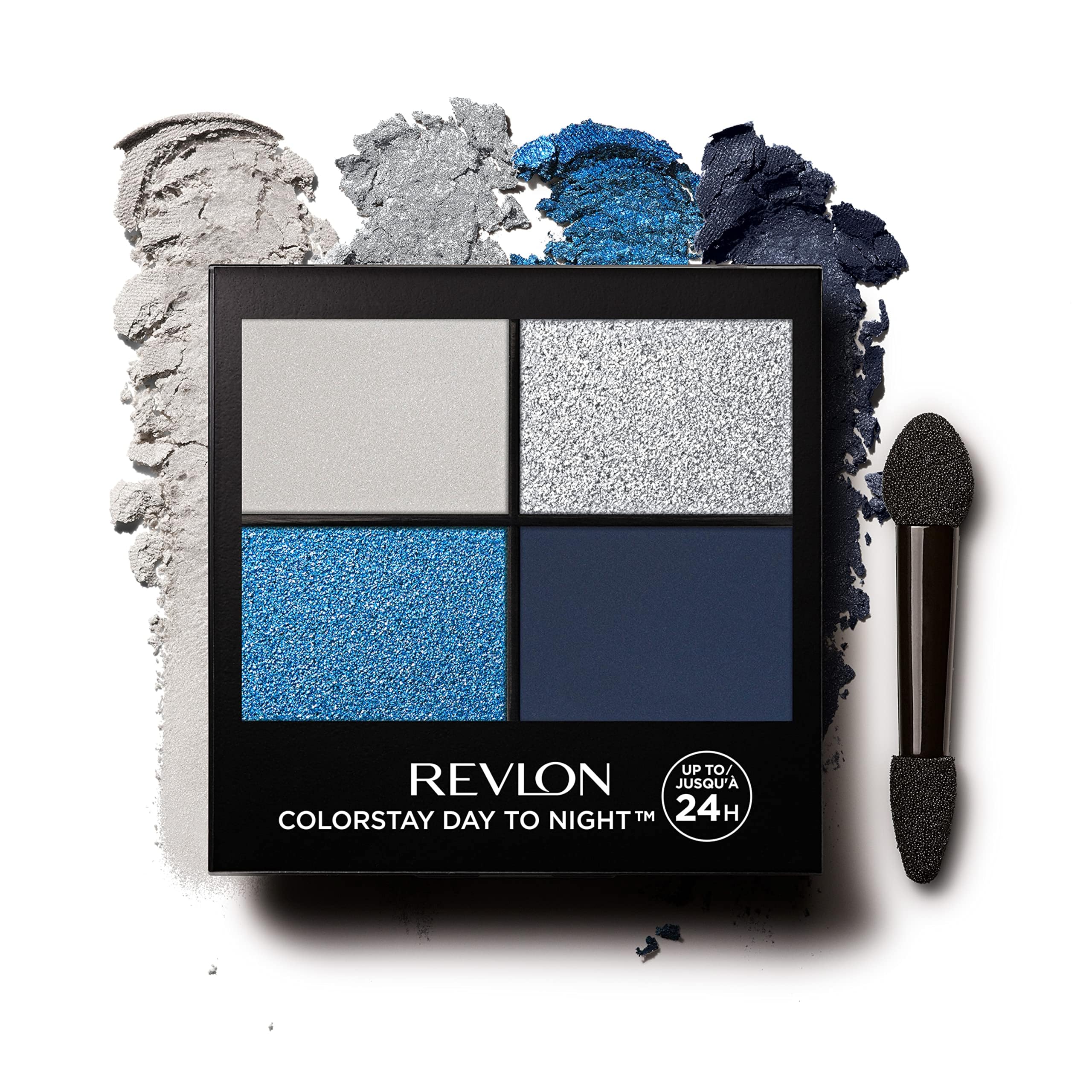 Revlon ColorStay 24 Hour Eyeshadow Quad with Dual-Ended Applicator Brush, Longwear, Intense Color Smooth Eye Makeup for Day & Night, Matte & Shimmer Finish, Gorgeous (580) Unisex