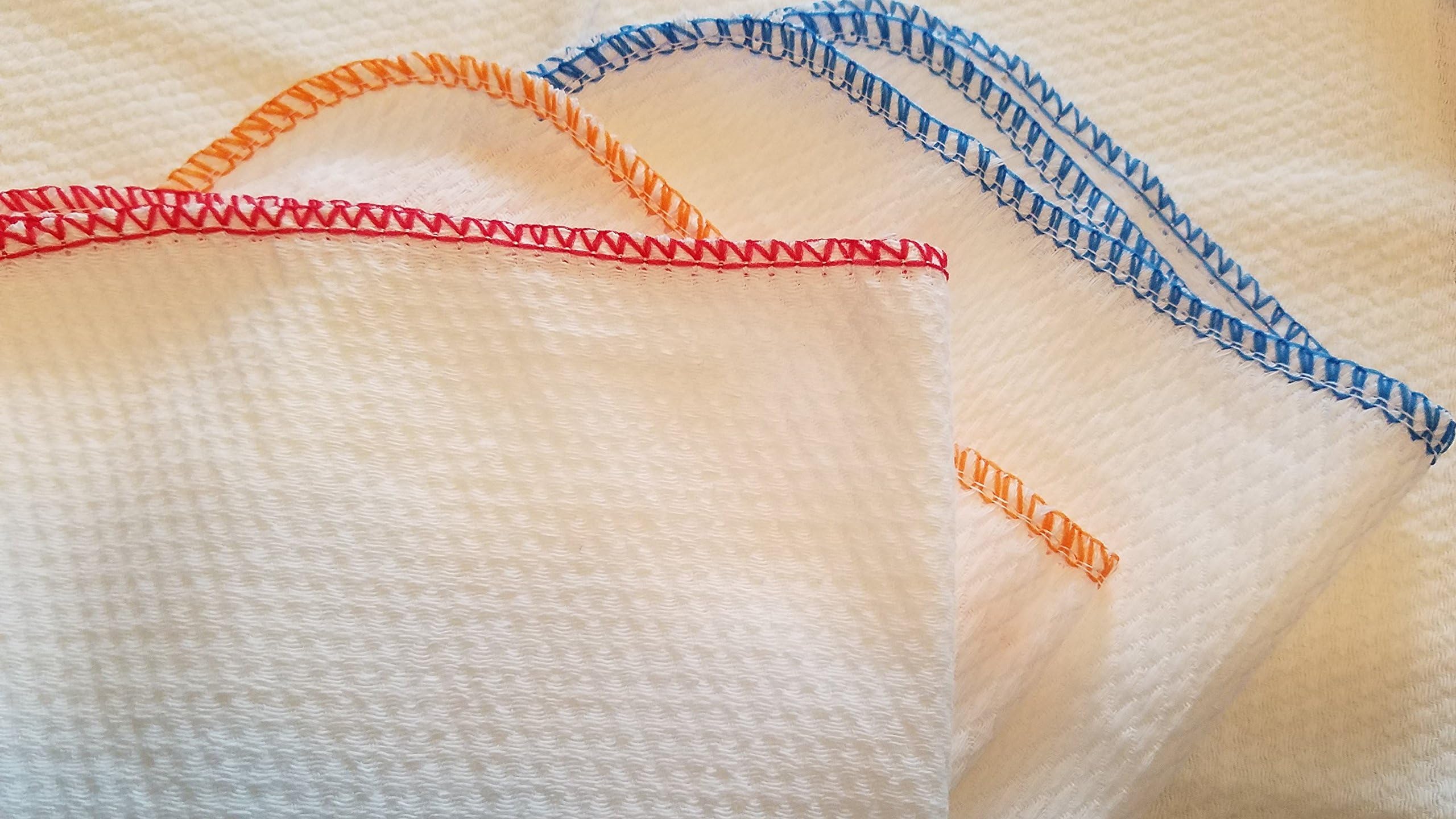 (14x14 Inch) 2 Ply Heavy Duty White Cotton Birdseye Paperless Towels (Set of 10 in 5 Color Mix) | Made from 100% Cotton | Long Lasting, Reusable, Multipurpose Replacement for Disposable Paper Towels