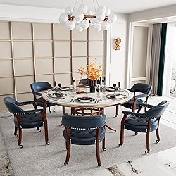 JESONVID Set of 6 Dining Leather Chairs with