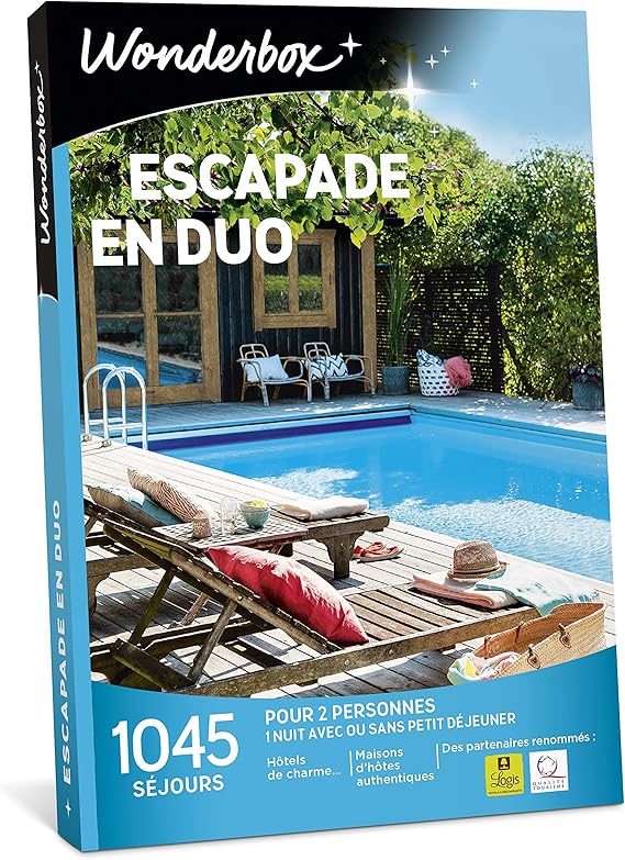 Wonderbox – Coffret cadeau duo - ESCAPADE EN DUO – 1045 séjours d'une Wonderbox – Coffret cadeau duo - ESCAPADE EN DUO – 1045 séjours d'une