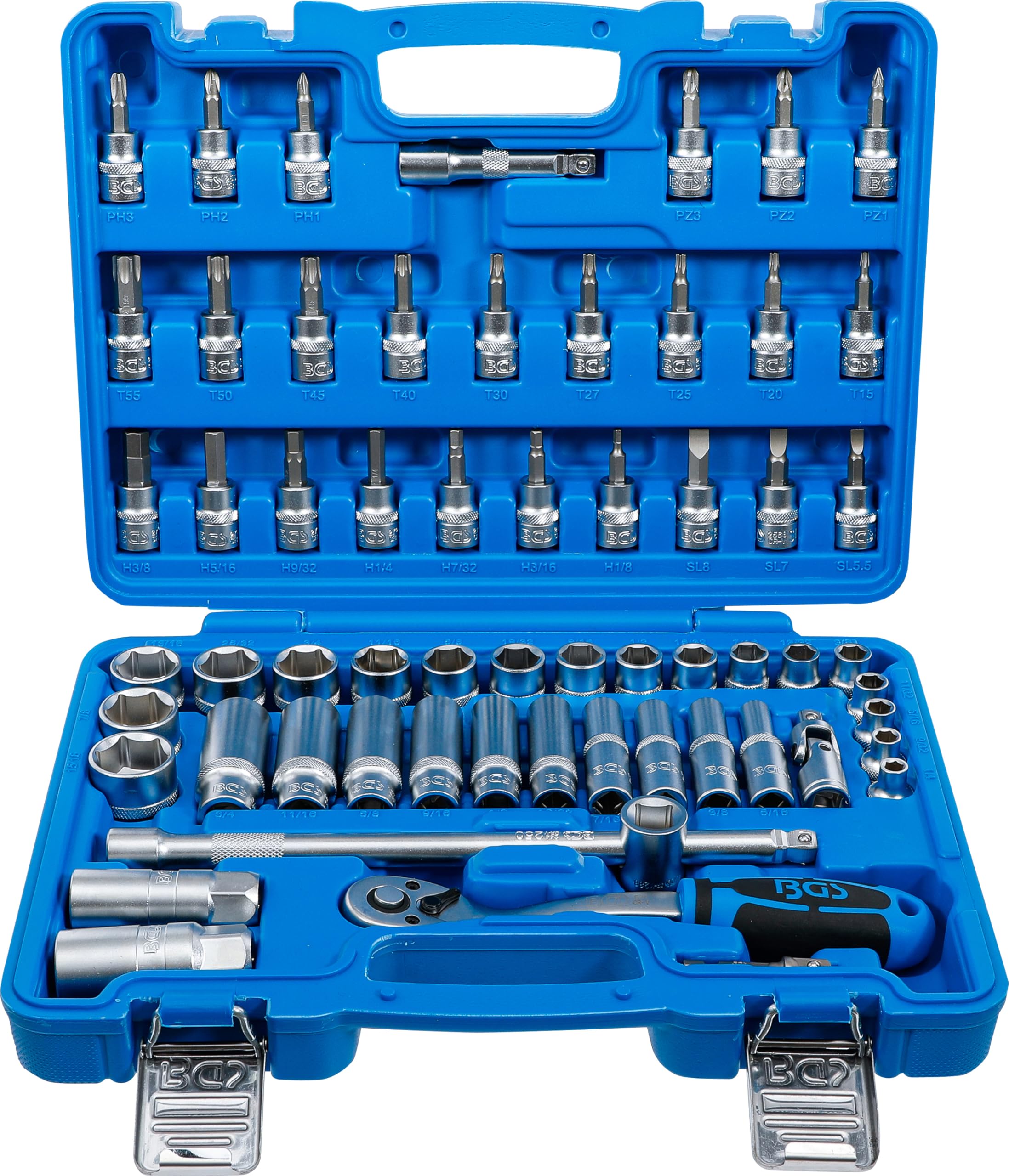 BGS 2215 | Socket Set | 10 mm (3/8") Drive | Inch Sizes | 61 pcs.