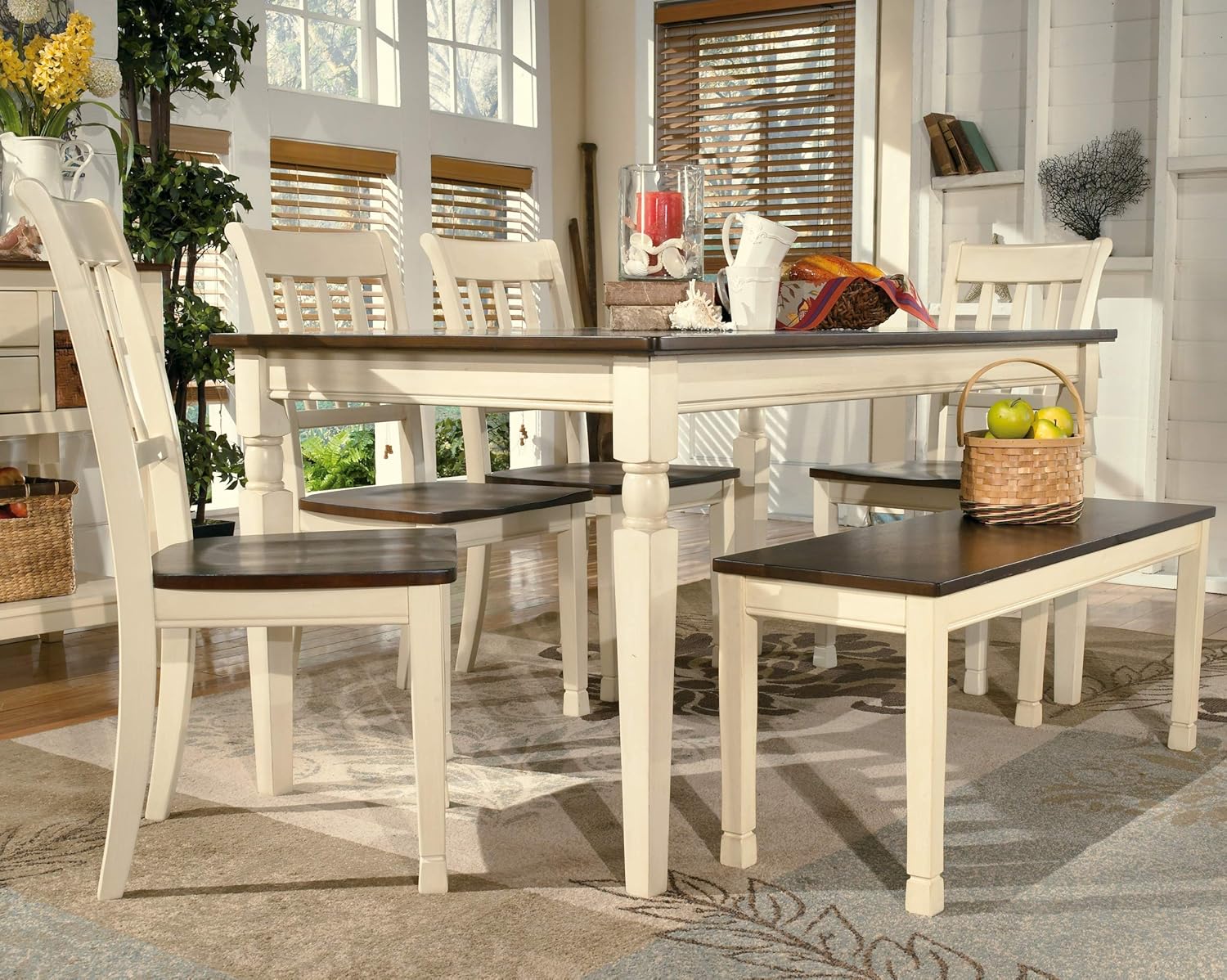 Signature Design by Ashley Whitesburg Dining Room Table, Brown/Cottage White - Tables