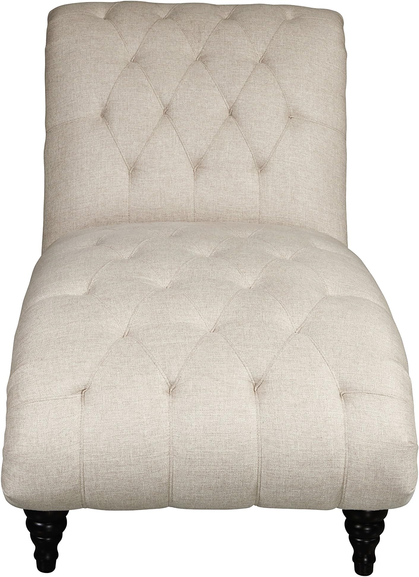Pulaski Traditional Rolled Back Lounger with Beige Diamond Shaped Tufting chaise,