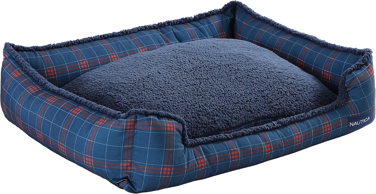 Nautica Dog Bed Plush Bed for Dogs Rectangle Pet Bed Medium 29” x 7.5” X 23