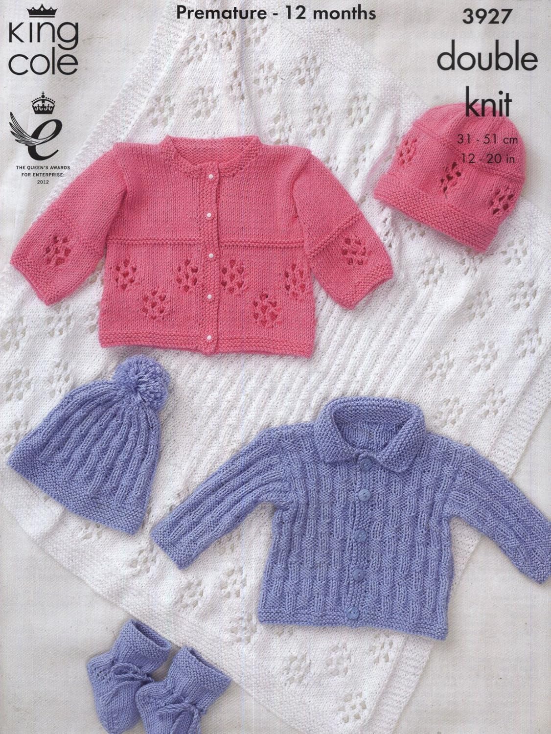 King Cole Knitting Pattern 3927 Baby and Premature DK Jackets, Hats