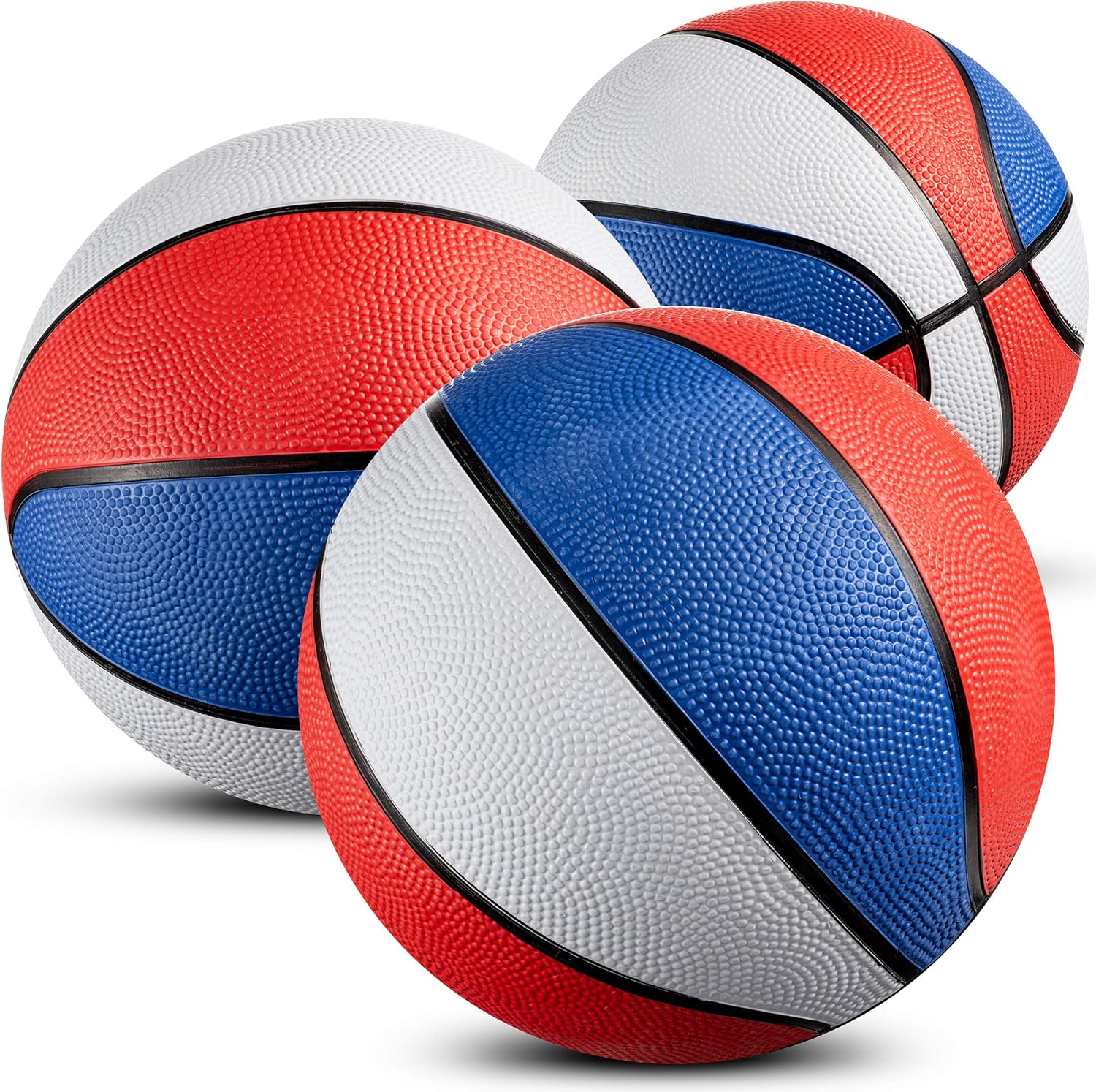 Mini Basketballs (7 Inch, Size 3) Pack of 3 Mini Hoop