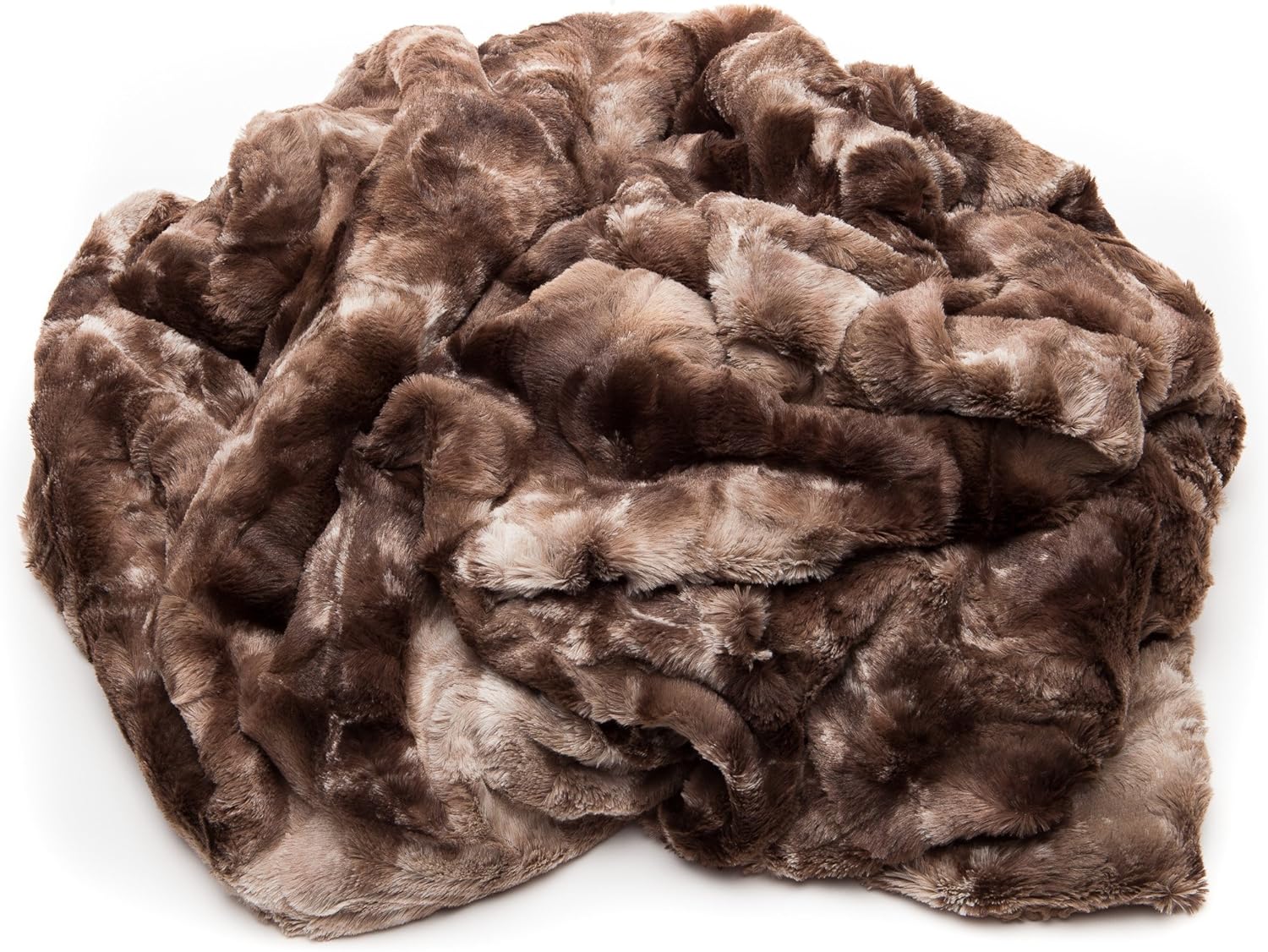 Chanasya Fuzzy Faux Fur Throw Blanket - Light Weight Blanket for Bed Couch and Living Room Suitable for Fall Winter and Spring (50x65 Inches) Chocolate: Home & Kitchen
