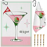 Swooflia Golf Towel with Clip for Golf Club Bags for Men Women Golfers Accessories, Elegant Unique Good Life Microfiber Large Golfing Rag with 4 PCS Golf Tees