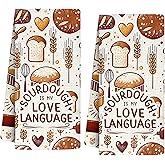 InnoBeta Sourdough Gifts, Hand Kitchen Towel 2 Pack, 16 x 24 in Microfiber Dish Tea Towel, Sourdough is Mu Love Language