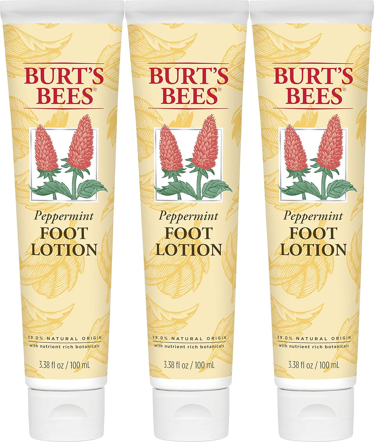 Burt's Bees Peppermint Foot Lotion, 3.38 Ounces (Pack of 3) : Beauty