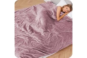LAFFYLO Electric Heated Blanket 62" x 84" Twin Size Soft Reversible Flannel Heated Blanket with 4 Heating Levels & 10 Hours Auto Off, Lightweight Heating Warming Blanket for Sofa & Office - Purple