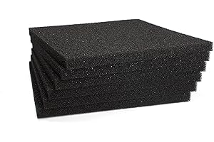 LTWHOME Black Foam Filter Pad Fit for Pondmaster Danner PM 1000 and PM 2000(Pack of 6)