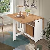 Seconique Santos Butterfly Dining Set White Distressed Pine Space Saving view 3