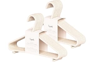 3 Sprouts Wheat Straw Plastic Hangers - 30-Pack Eco-Conscious Toddler Hangers for Child & Baby Clothes, Coats - Kid Closet Hanger Ideal for Small Girls, Boys, Children & Kids - Speckled Cream
