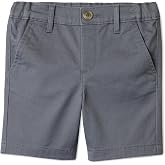 Amazon Essentials Boys and Toddlers' School Uniform Woven Flat-Front Shorts with Elastic Waist