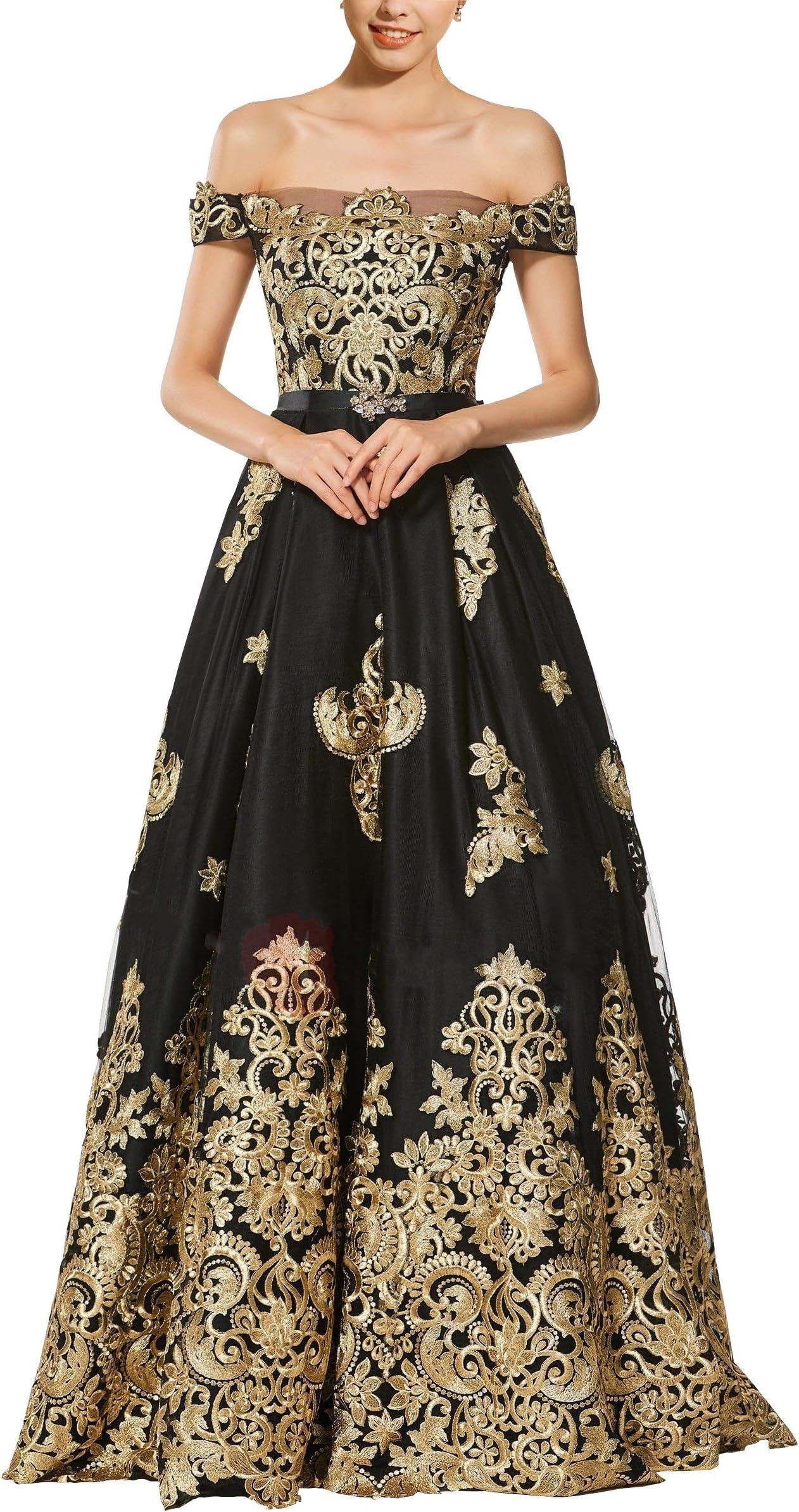 Off The Shouder Evening Party Dresses A-line Lace Applique Open Back Special Occasion Dress Women 2020