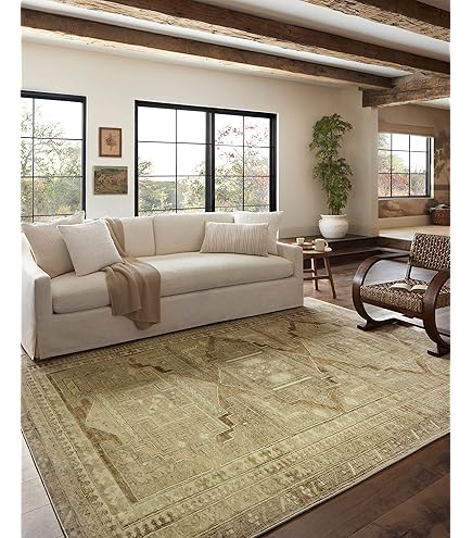 Amazon.com: Threshold Vintage Distressed Area Rug - Tan : Home