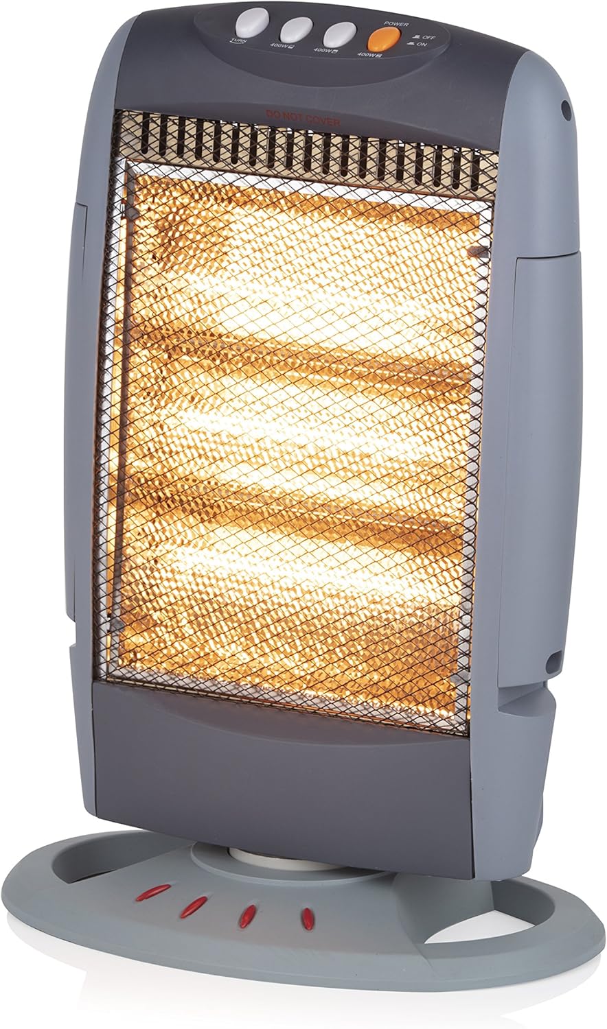 Warmlite WL42005N Three Bar Halogen Heater, Wide Angle Oscillation Function, 1200 W, Grey
