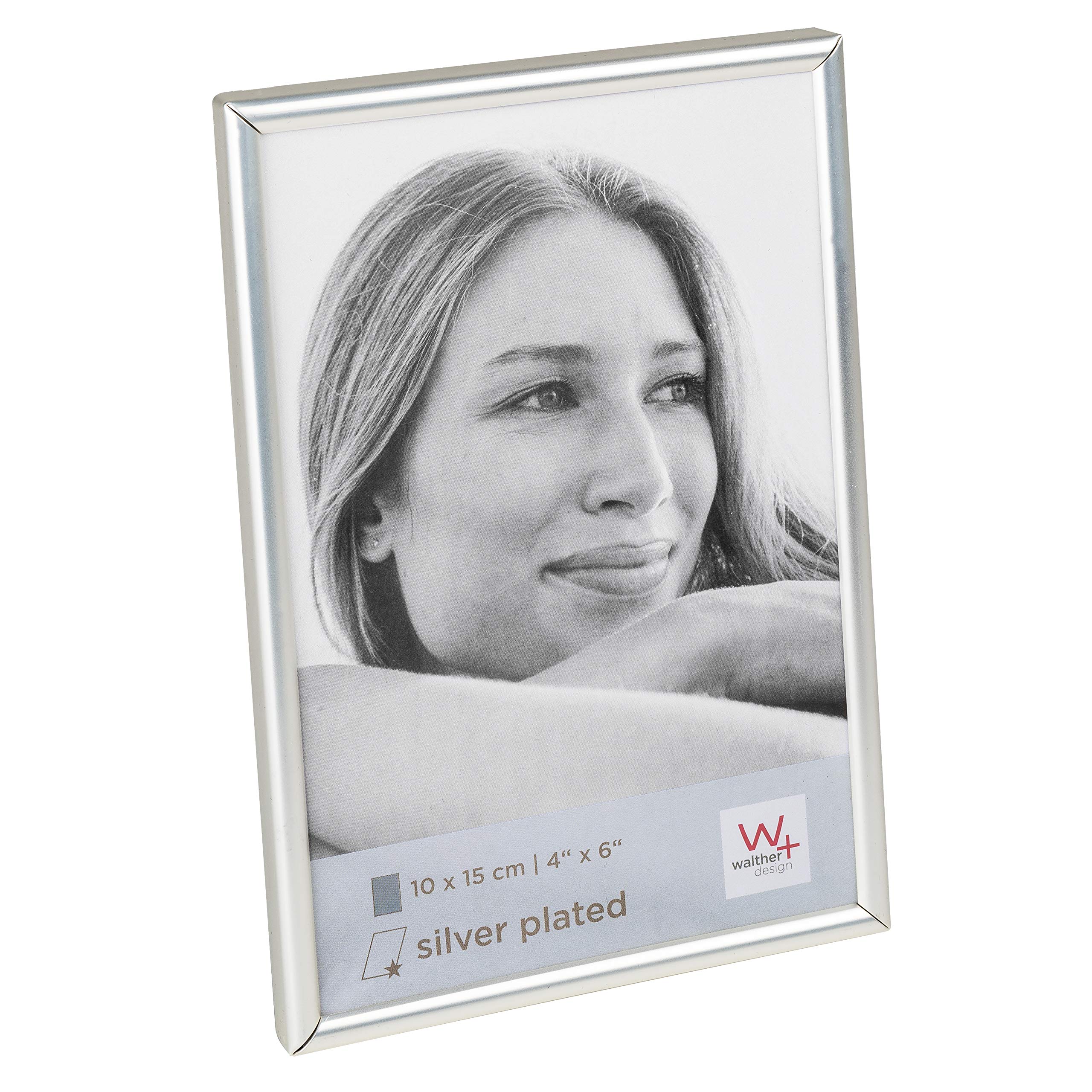 walther design Picture Frame Matt Silver 10 x 15 cm Chloe Portrait Frame WD015T