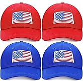 Zoooyawn 4 Pieces American Flag Hat Patriotic USA Patriotic Caps American Flag Baseball Cap 4th of July Baseball Hats for Men Women