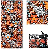 Elite Trend Microfiber Beach Towel Waffle for Adults with Bag - Extra Large 78x35 inch Lightweight Sand Free Quick Dry Towel for Travel, Swimming, Yoga, Camping (Ojoy)