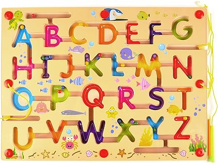 Amazon 磁気アルファベット迷路 Best教育レターパズル迷路for Kids 知育 学習玩具 おもちゃ