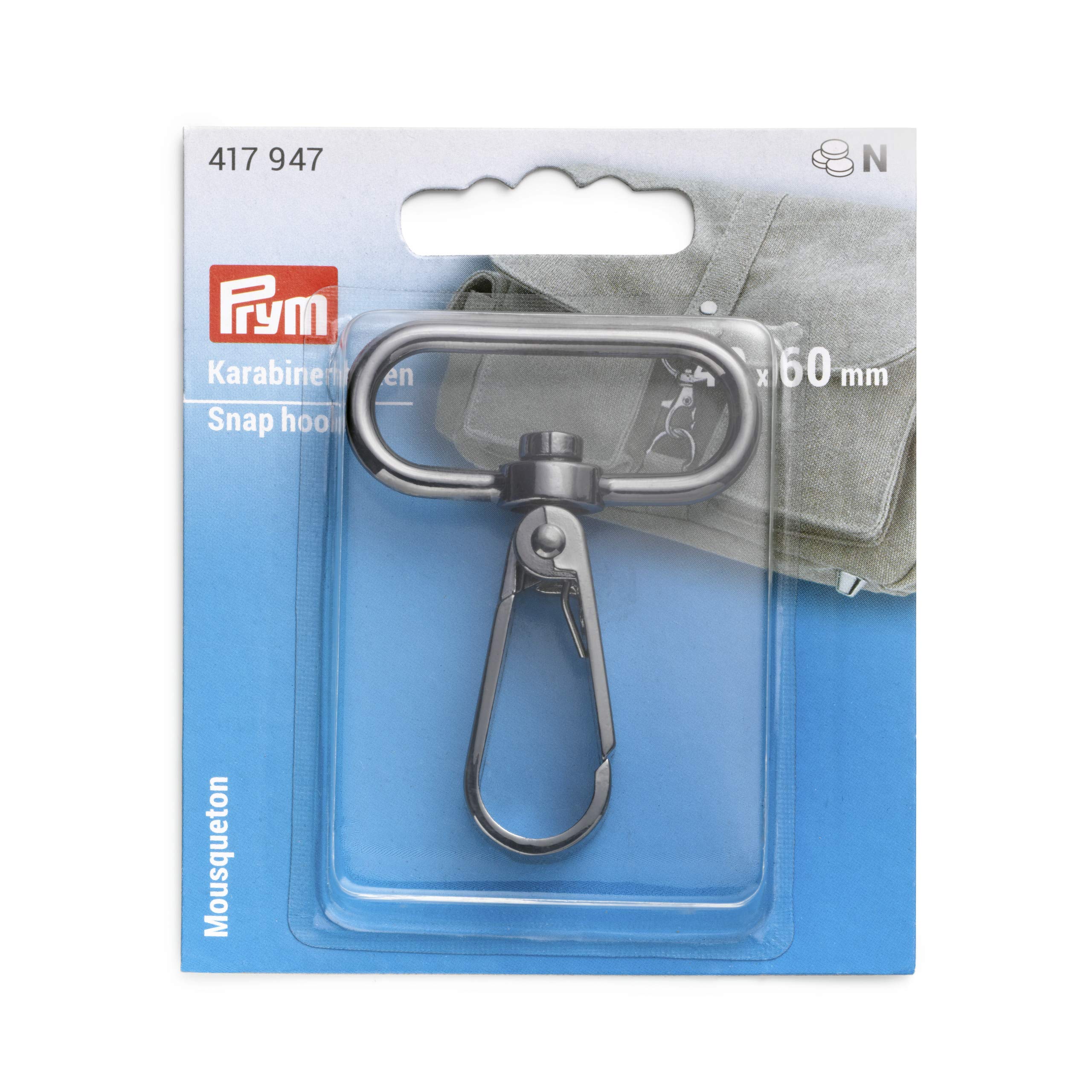 Prym Snap Hook, Zinc Alloy, Gunmetal, 40 x 60 mm