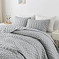 WDCOZY Light Grey Oversized California Cal King Size Quilt Bedding Set with 2 Pillow Shams, Lightweight Soft Bedspread Coverlet Bed Cover for All Season, 3 Pieces, 118x106 inches