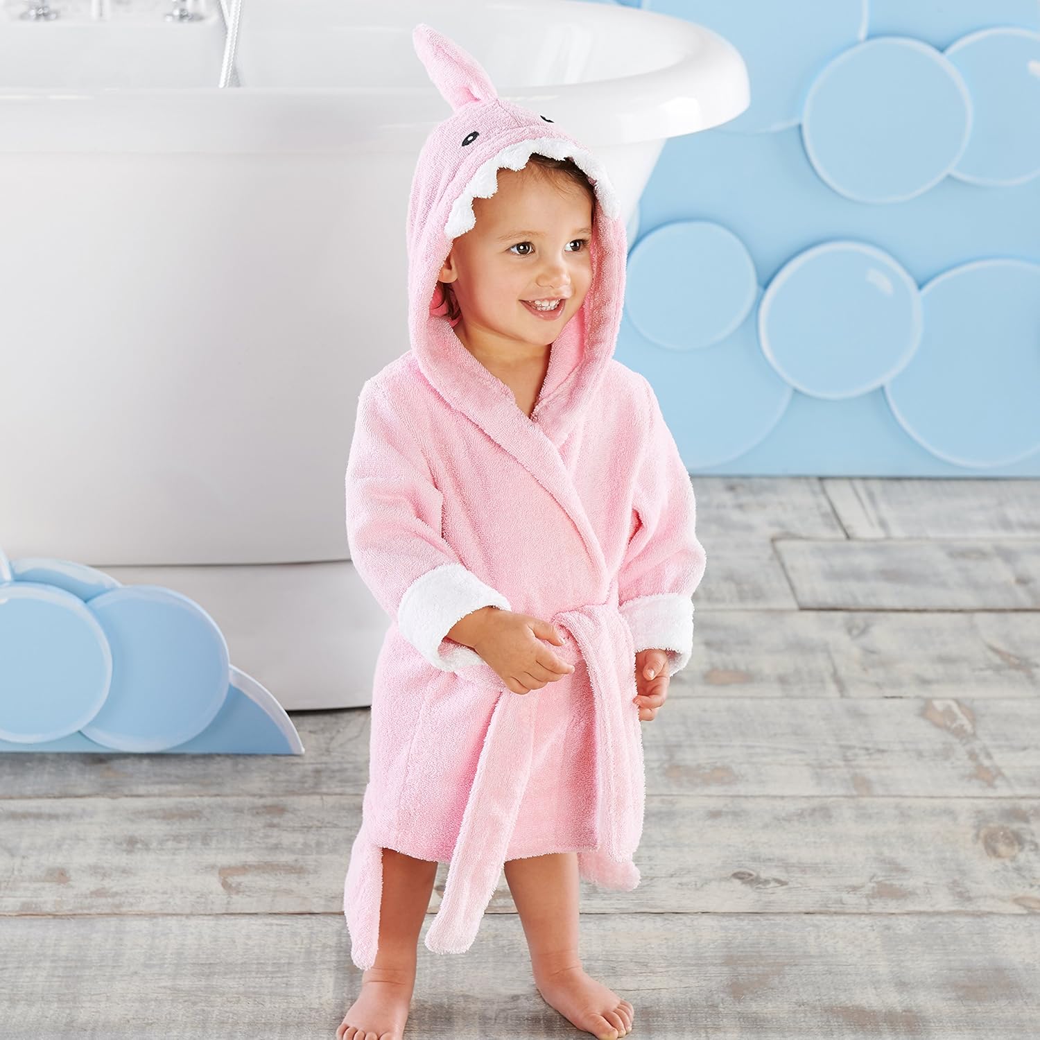 Baby Aspen Let The Fun Begin Pink Shark Robe, Pink, 12-18 Months: Baby